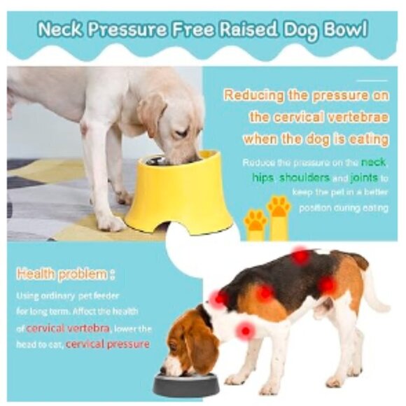 SUPER DESIGN ELEVATED DOG BOWL RAISED DOG FEEDER - Picture 5 of 9